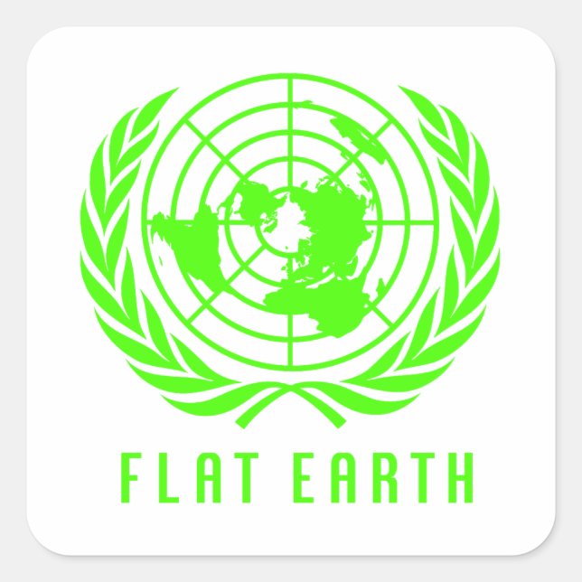 Flacher Erdkarten-Quadrataufkleber Quadratischer Aufkleber (Vorderseite)