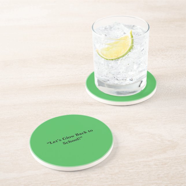 Flacher Neon-Grüner Hintergrund – Schultextur Getränkeuntersetzer (Seite)
