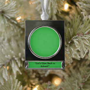 Flacher Neon-Grüner Hintergrund – Schulthema Banner-Ornament Silber