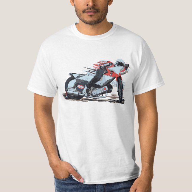 Flaches Bahn-u. Speedway-Motorrad laufendes #5 T-Shirt (Vorderseite)