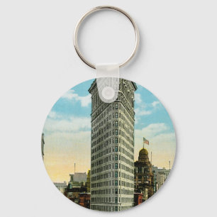 Flaches Eisen-Gebäude. Broadway und fünfte Allee Schlüsselanhänger