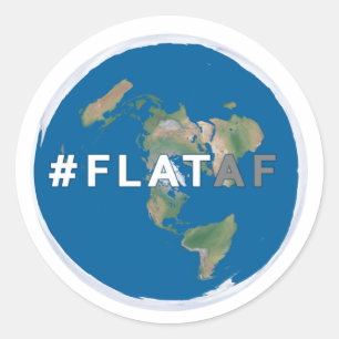 Flaches Erdaufkleber   #flataf Runder Aufkleber
