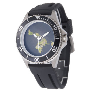 Flaches Erde~ die Zeit ist jetzt ~ Uhr! Armbanduhr