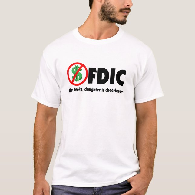 Flaches FDIC - brach, Tochter ist Cheerleader T-Shirt (Vorderseite)