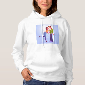 flaches Valentin-s-day-Paar Hoodie