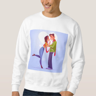 flaches Valentin-s-day-Paar Sweatshirt