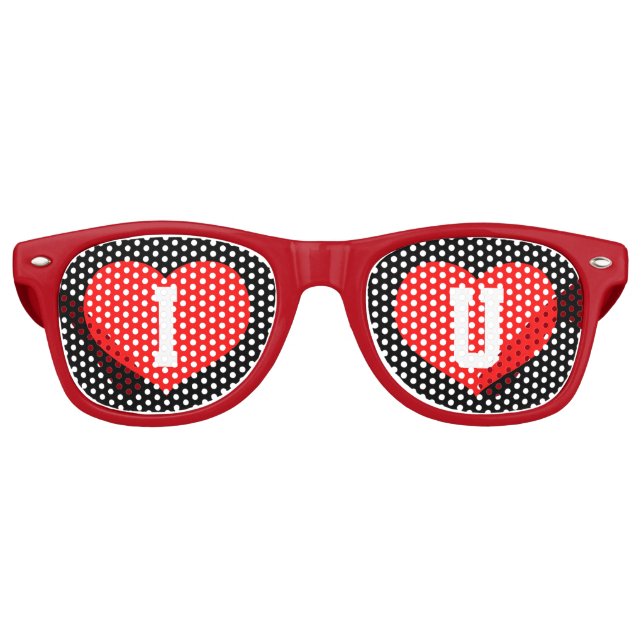 Flachherz-Symbol mit Monogrammen Partybrille (Vorderseite)