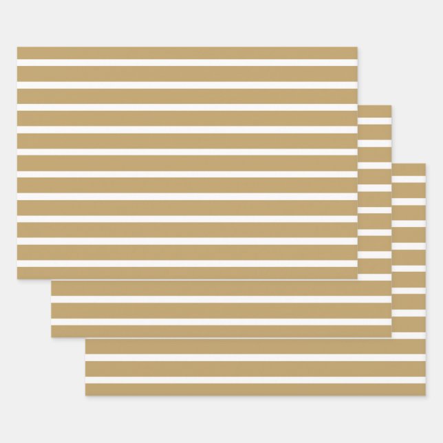 Flachige neutrale Streifen Geschenkpapier Set (Set)