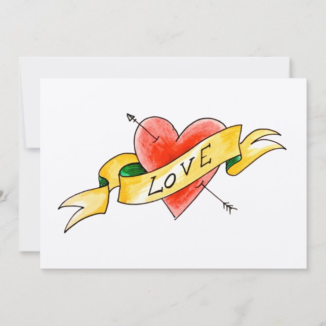 Flachkarte der Liebe Tattooos (Vorderseite)