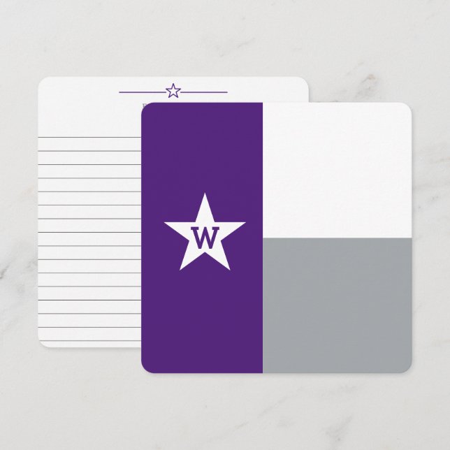 Flachkarte für lila und graue Texas-Fahne (Vorne/Hinten)