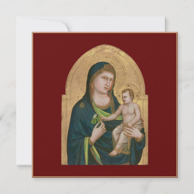 FLACHKARTE : MADONNA & KIND : GIOTTO : 1337 DANKESKARTE (Vorderseite)