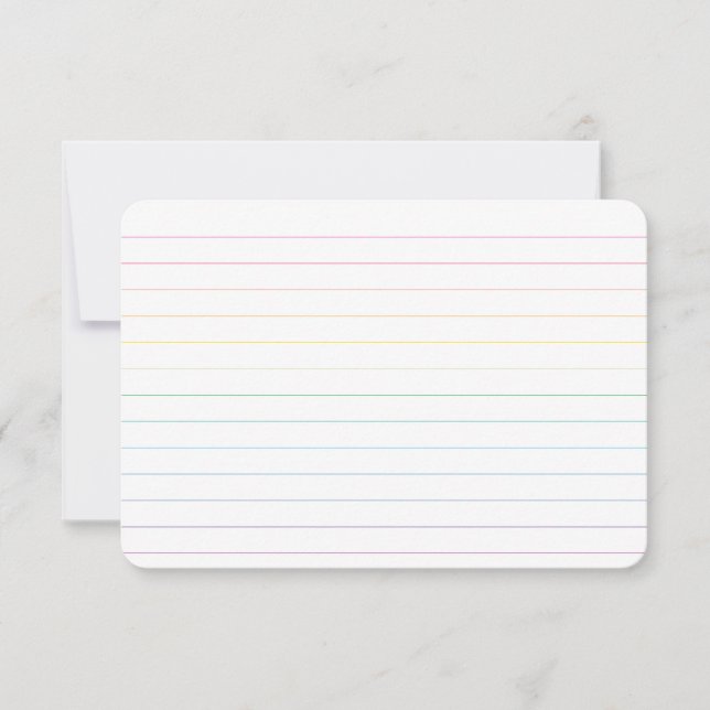 Flachkarte mit Regenbogenbegrenzung mit Punktregel Dankeskarte (Vorderseite)