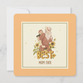 Flachkarte "Mutter und Tochter in elegantem Boho"