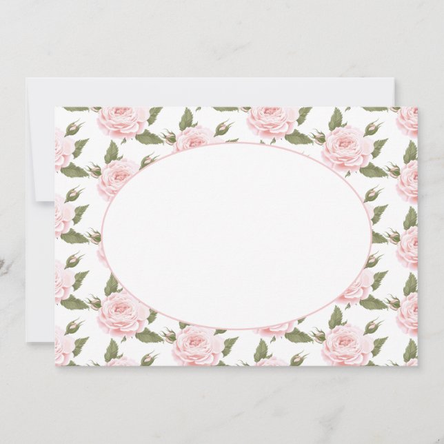 Flachkarte oder Vintage Rosen einladen Einladung (Vorderseite)