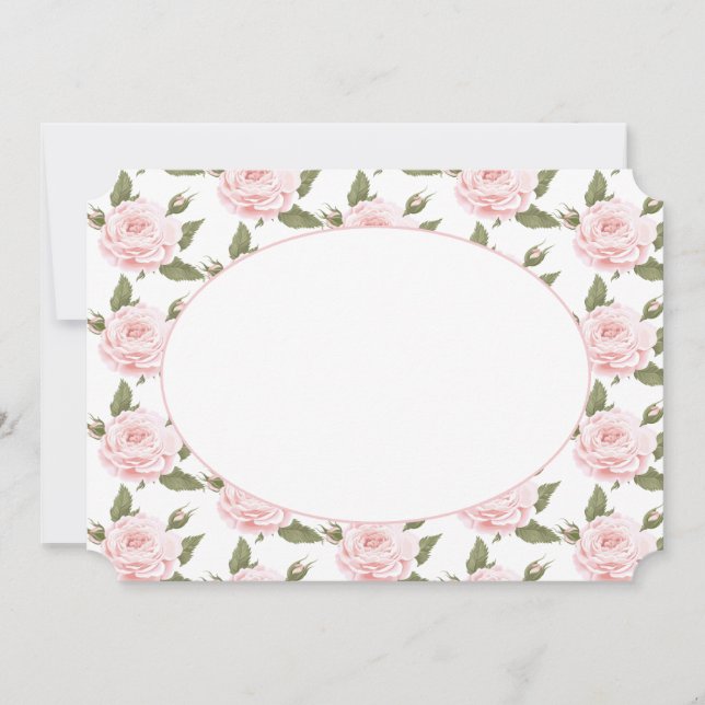 Flachkarte oder Vintage Rosen einladen Einladung (Vorderseite)