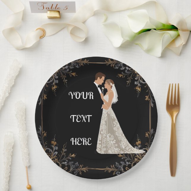 Flachkarte Save the Date Pappteller (Hochzeit)