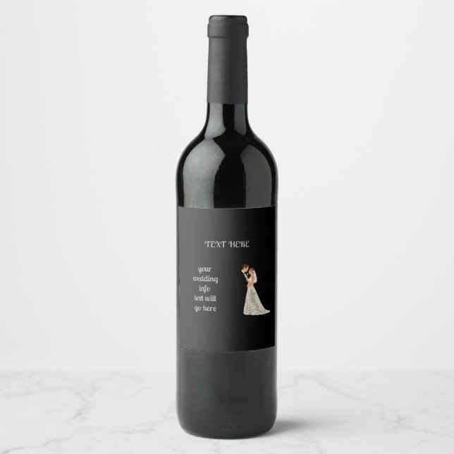 Flachkarte Save the Date Weinetikett (Vorderseite)