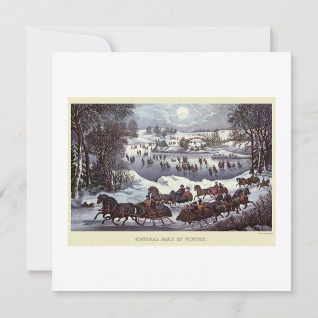 FLACHKARTE : VINTAGE CHRISTMAS : Zentralpark Karte (Vorderseite)