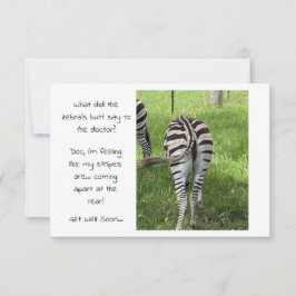 Flachkarte - Zebras-Hintern wird bald zum Laufen Dankeskarte