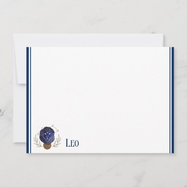 Flachkarte Zodiac Leo Mitteilungskarte (Vorderseite)