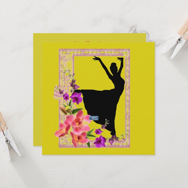 Flachkarten 1 Gelb(Frühlingstanz)RFPMDesign ©️ 202 (Vorderseite/Rückseite Beispiel)