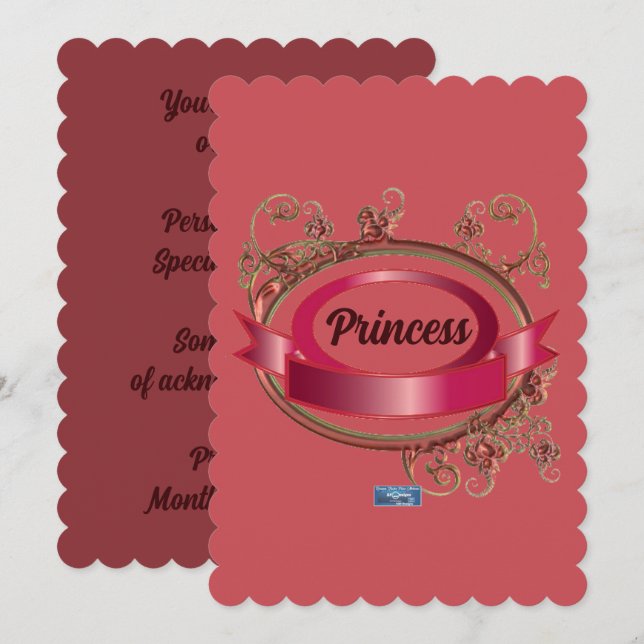 Flachkarten 4 Rosa (rosa Prinzessin)RFPMDesign ©️  (Vorne/Hinten)