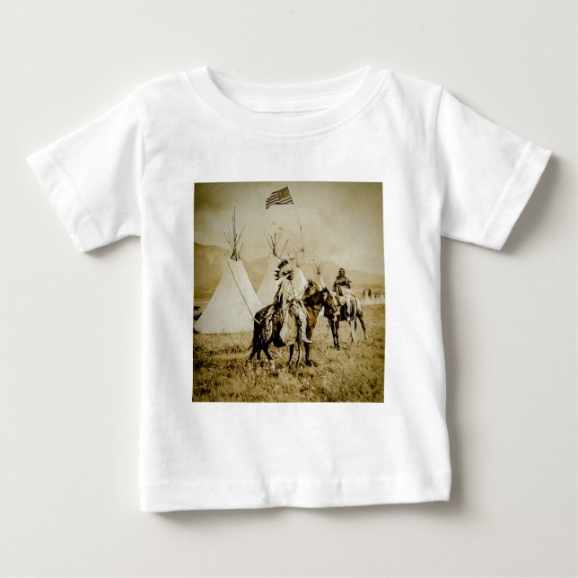 FlachkopfUreinwohner-Vintage gebürtiger Baby T-shirt (Vorderseite)