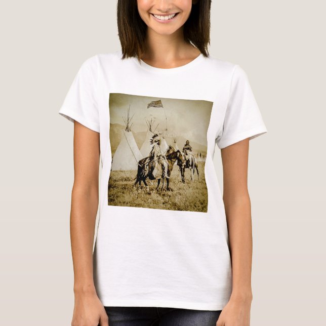 FlachkopfUreinwohner-Vintage gebürtiger T-Shirt (Vorderseite)