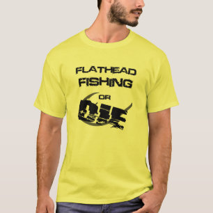 Flachkopfwels-Fischen oder die T-Shirt