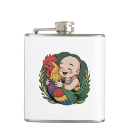 Flachmann mit Vinylhülle | Chloe Baby hugs the Roo