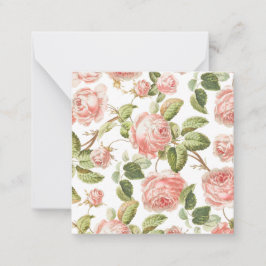 FLACHNOTENKARTE: VINTAGE ROSE MITTEILUNGSKARTE