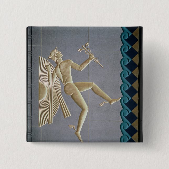 Flachrelief, das Mercury darstellt Button (Vorderseite)
