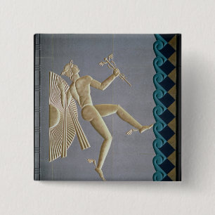 Flachrelief, das Mercury darstellt Button