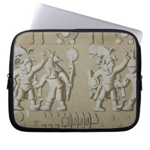 Flachrelief der alten aztekischen Krieger, vom Sto Laptopschutzhülle