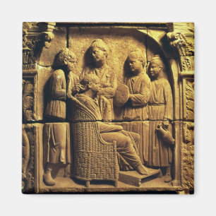 Flachrelief eines Friseurs, römisch Magnet