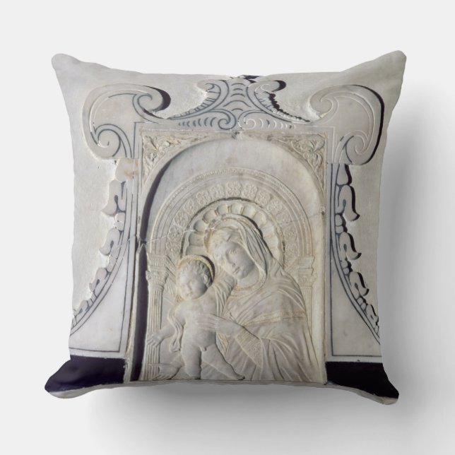 Flachrelief von Madonna und von Kind (Marmor) Kissen (Vorderseite)
