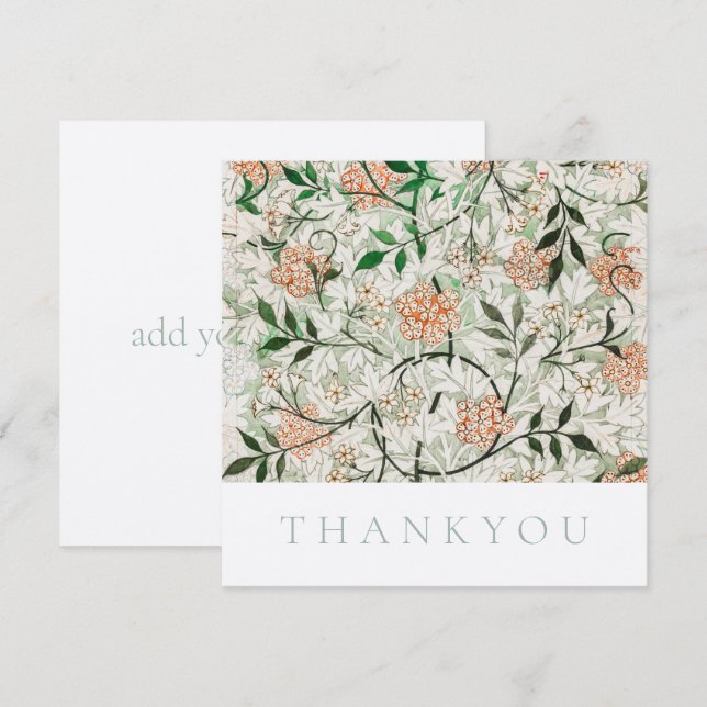 FLACHTHANKYOU KARTE : WILLIAM MORRIS : JASMINE (Vorne/Hinten)