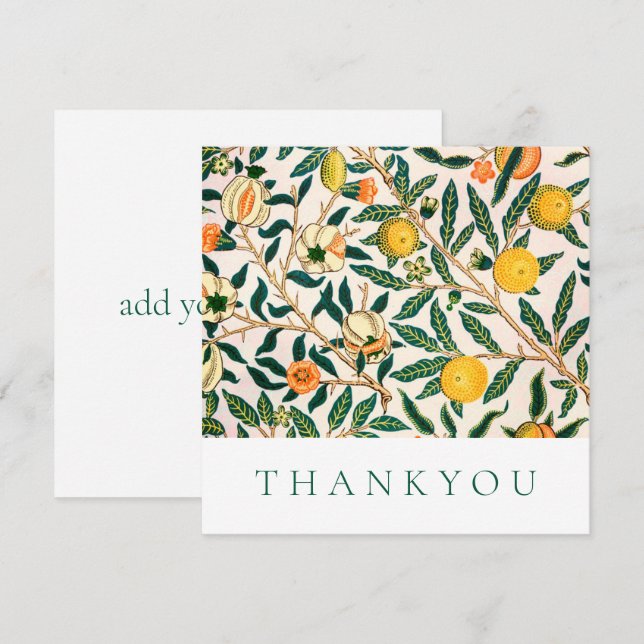 FLACHTHANKYOU KARTE : WILLIAM MORRIS : POMEGRANATE (Vorne/Hinten)