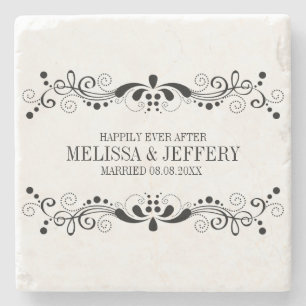 Flack Floral Lace Frame Custom Wedding Gift Steinuntersetzer