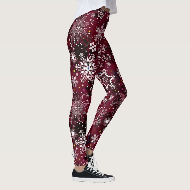 Flacon blanc marron motif leggings de Noël (Droite)