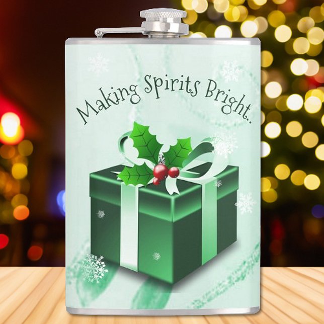 Flacon cadeau de Noël vert (Green Christmas Gift Flask)