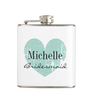 Flacon cardiaque turquoise personnalisé pour femme