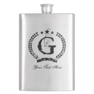 Flacon d'acier monogramme vintage personnalisé