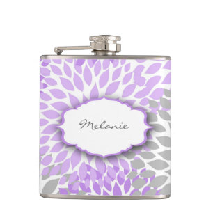 Flacon d'alcool personnalisé Purple Grey Dahlia av