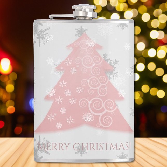 Flacon d'arbre de Noël rose (Pink Festive Christmas Tree Flask)