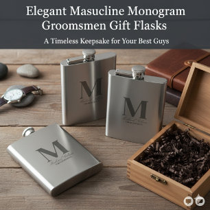 Flacon de Cadeau Élégant avec Monogramme et Nom po