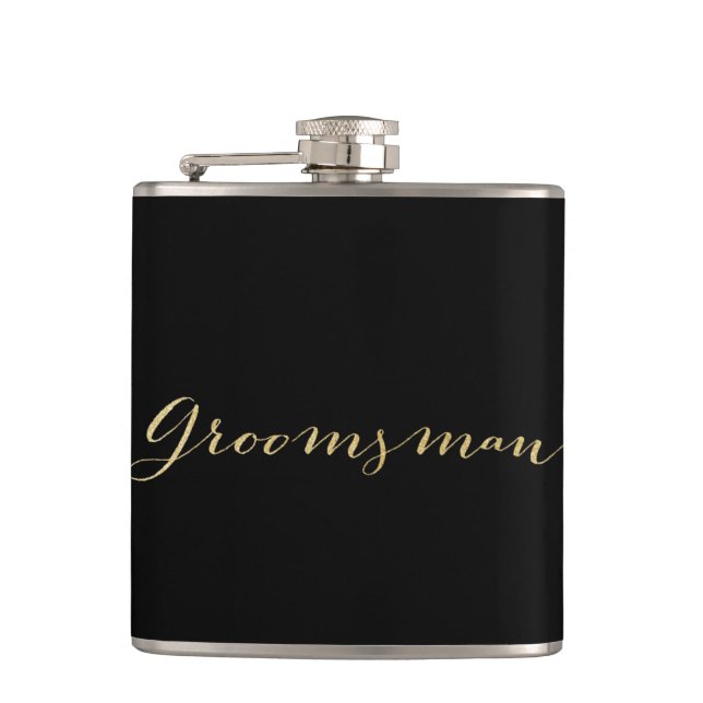 Flacon de Groomsman de parties scintillantes d'or (Devant)