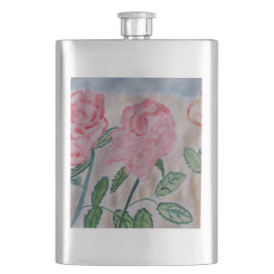 Flacon de hanche classique vinyle Rose d'été Abstr