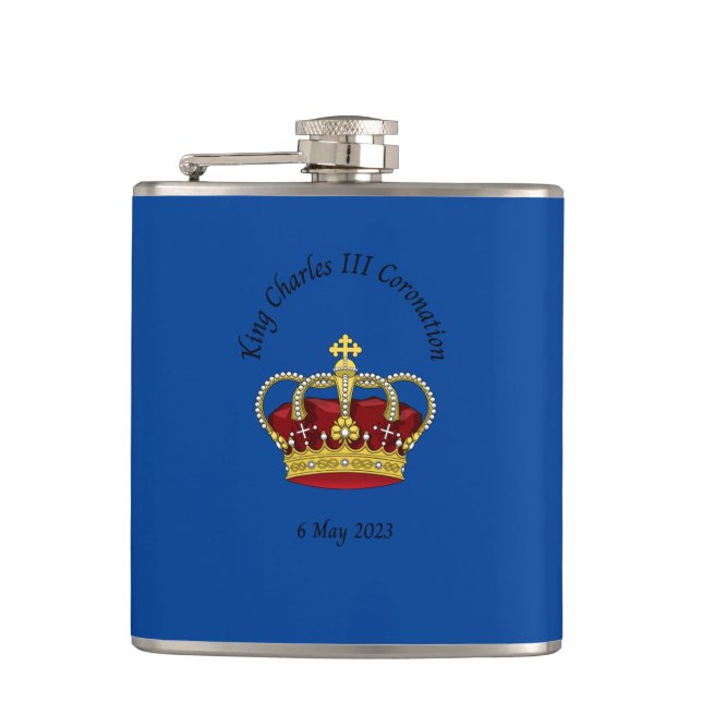 Flacon de hanche du couronnement King Charles III (Devant)