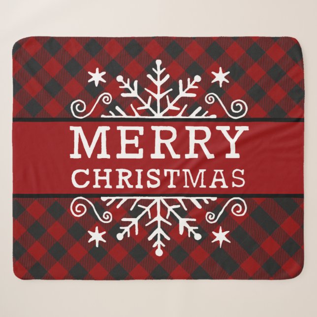Flacon de neige Plaid Joyeux Noël (Devant (Horizontal))